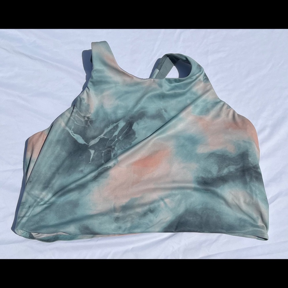 Athleta Tie-Dye Sport Bra/Crop Top - Blue and Orange
